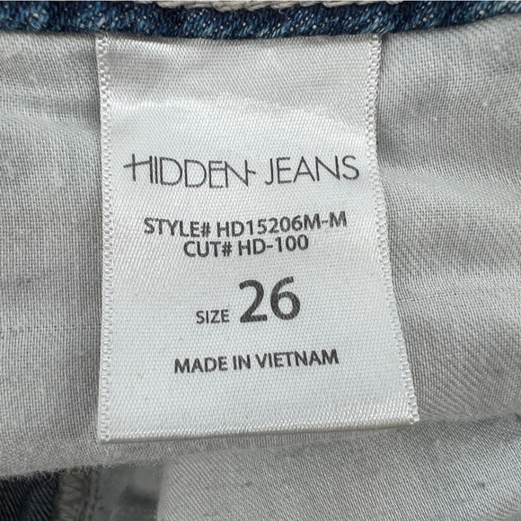 Hidden Jeans Distressed Two-Tone Rough Hem Jeans Size 26 Women’s - Picture 4 of 6
